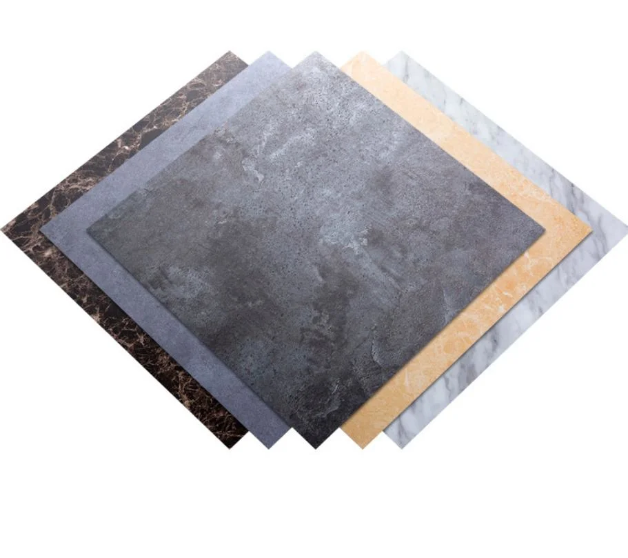 Home Decoration 1.2mm 1.5mm 1.8mm Self Adhesive Dry Back White Grey Black Marble Stone Tile PVC Lvt Vinyl Flooring