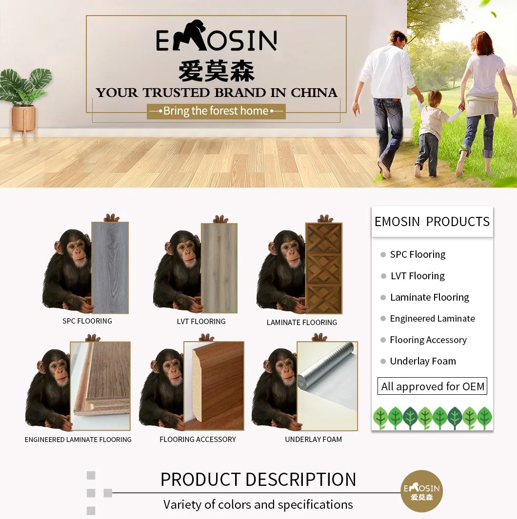 Original Materials Emboss Patent Click Spc/Lvt/Lvp/PVC/Rvp Luxury Vinyl Plank Flooring