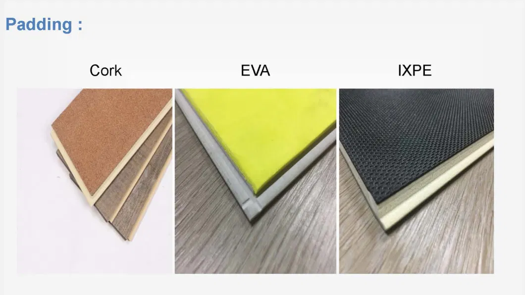 100% Waterproof Virgin Unilin Valinge 5g Easy Click Vinyl PVC Flooring/Spc Flooring Spc Lvt EVA Rvp IXPE PVC Rigid Vinyl Plank Flooring Tiles Manufacturer